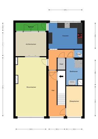 Floorplan - Doezastraat 19A01, 3039 ZB Rotterdam